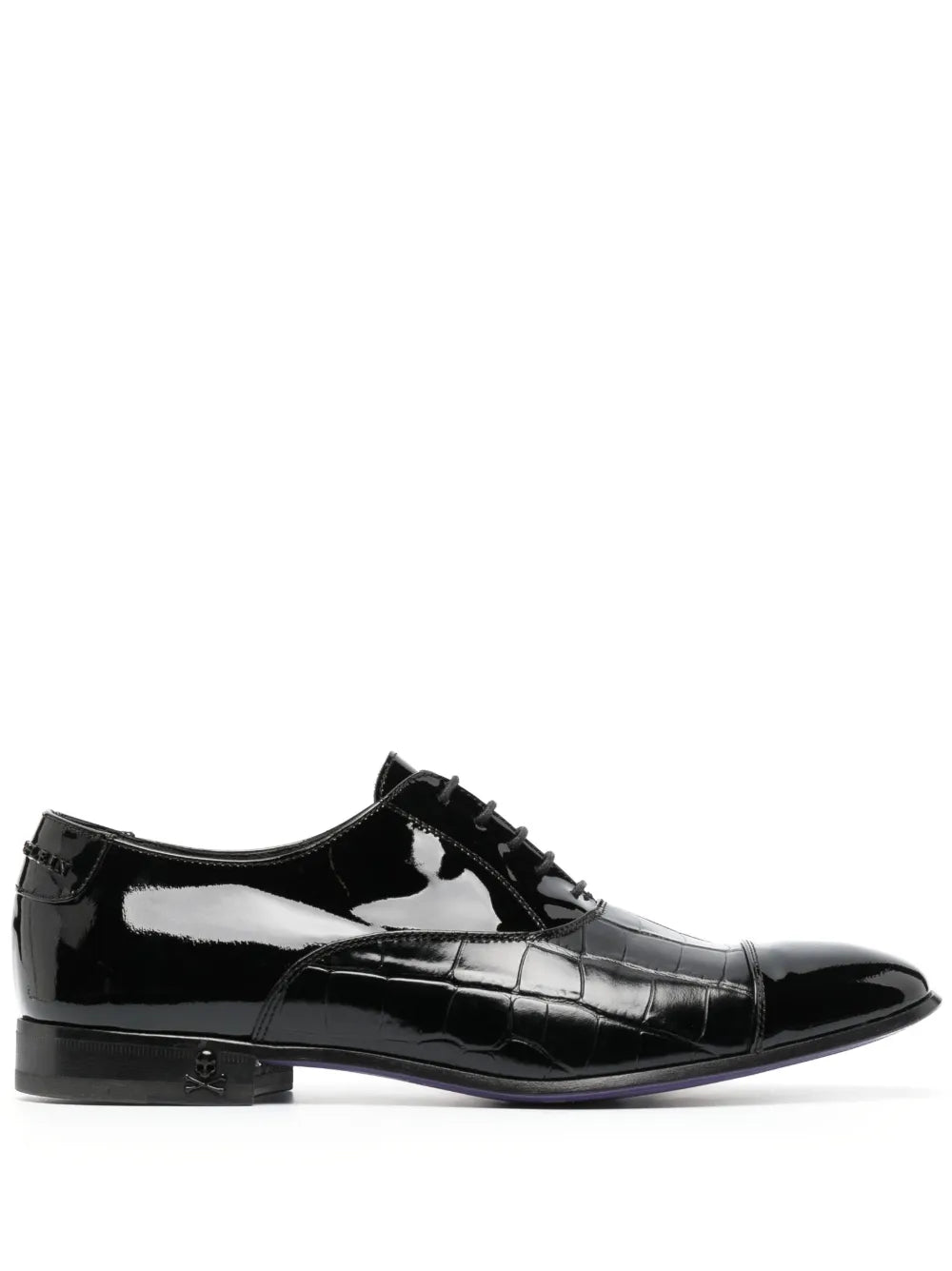 Philipp Plein crocodile-effect leather oxford shoes