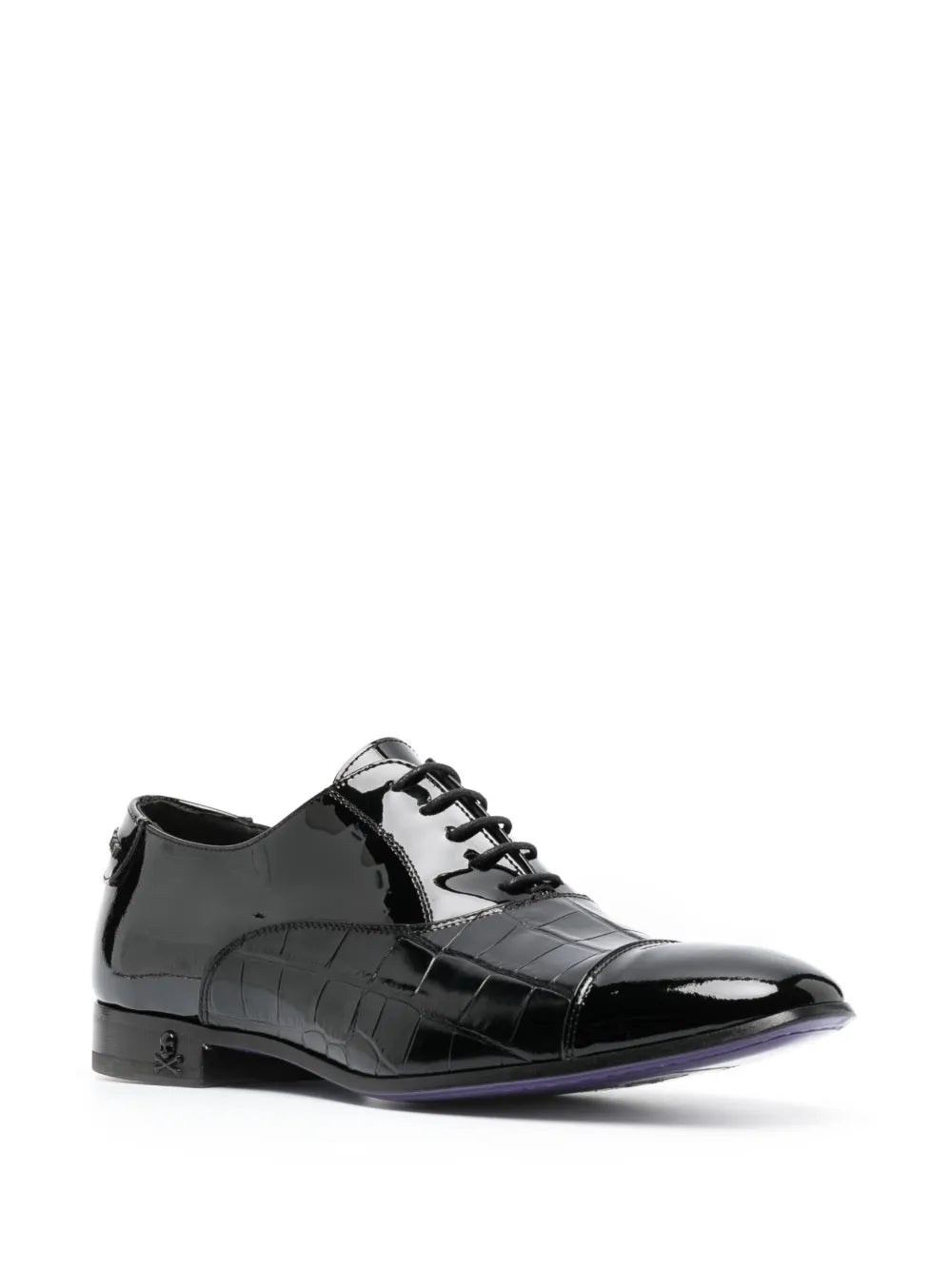 Philipp Plein crocodile-effect leather oxford shoes