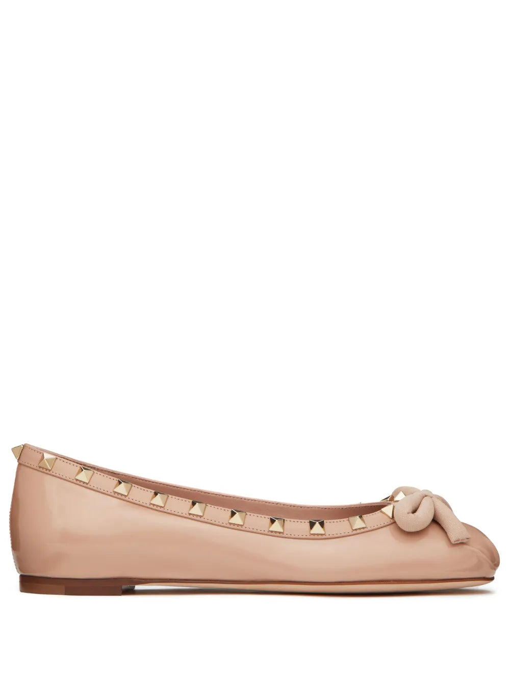 Valentino Garavani Rockstud patent-leather ballerina shoes