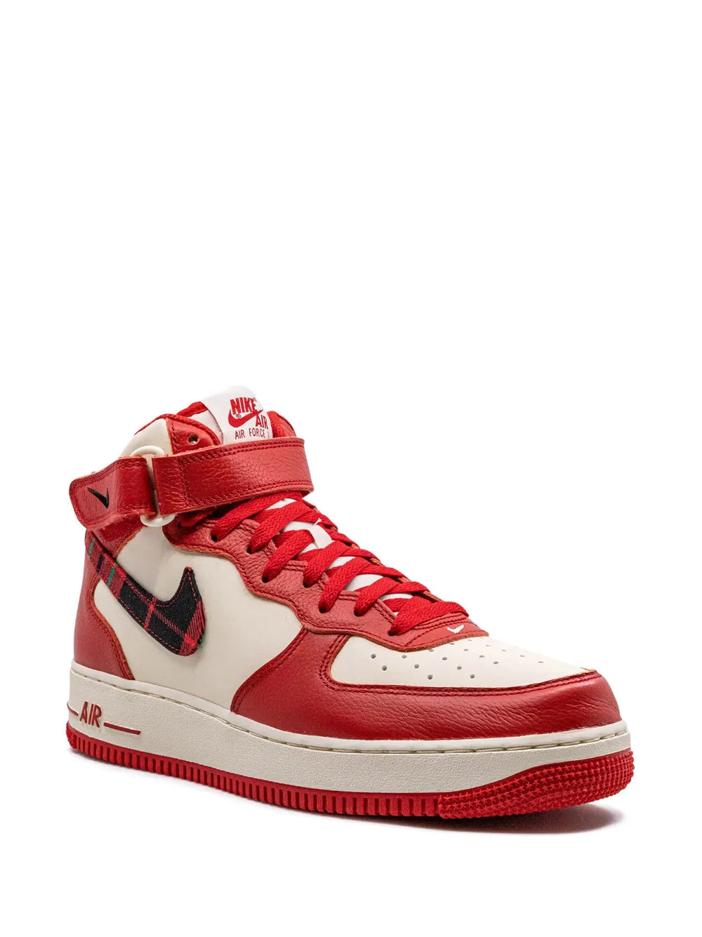 Nike Air Force 1 Mid '07 LX "Plaid Cream Red" sneakers