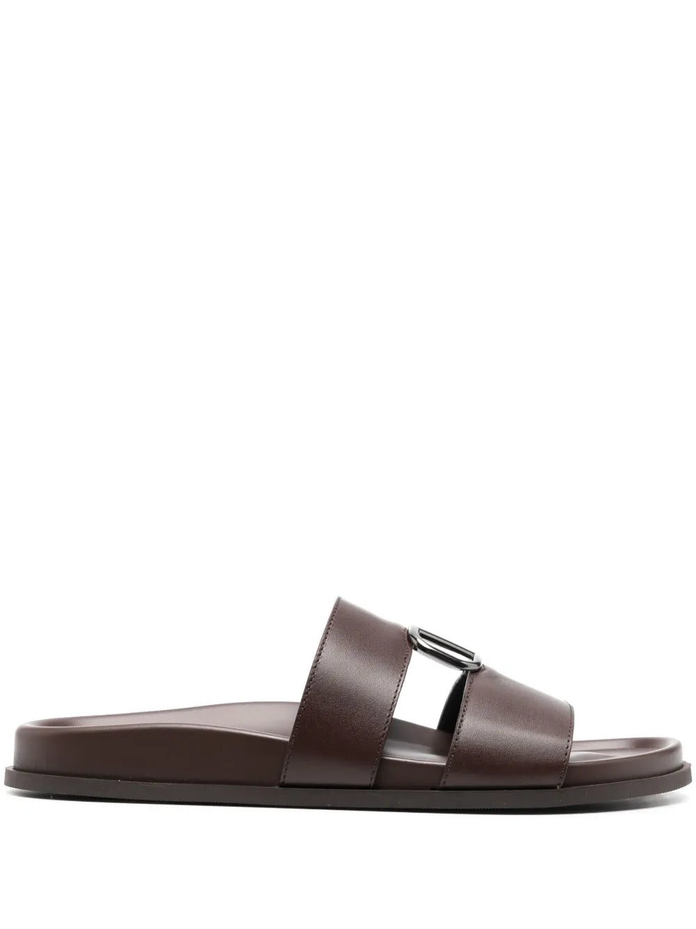 Valentino Garavani logo-plaque calf leather sandals
