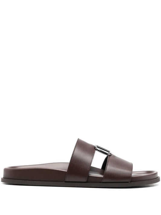 Valentino Garavani logo-plaque calf leather sandals