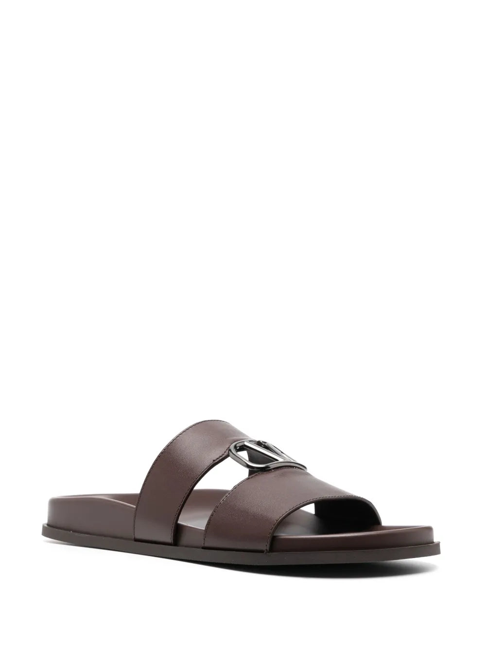 Valentino Garavani logo-plaque calf leather sandals
