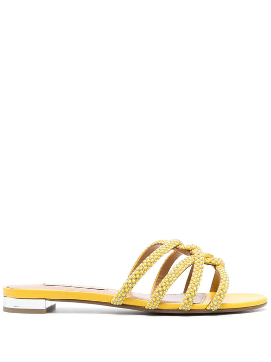 Aquazzura crystal-embellished flat sandals