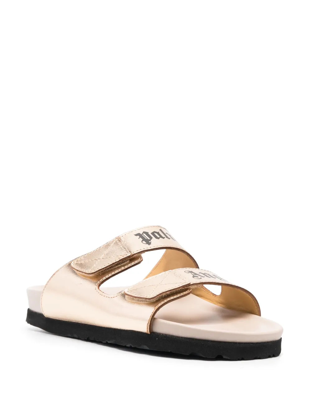 Palm Angels logo-print leather slides