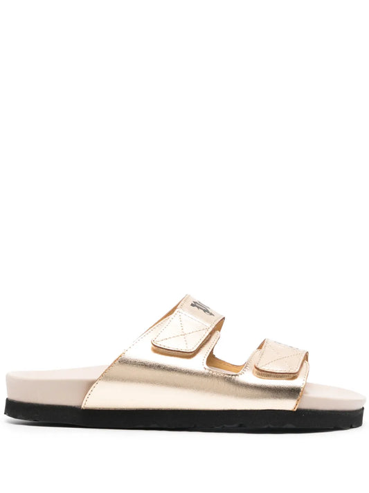 Palm Angels logo-print leather slides