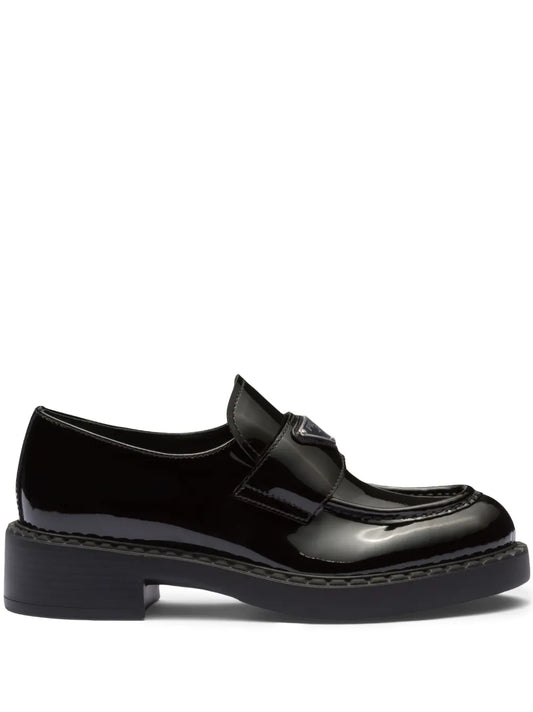 Prada Chocolate patent leather loafers