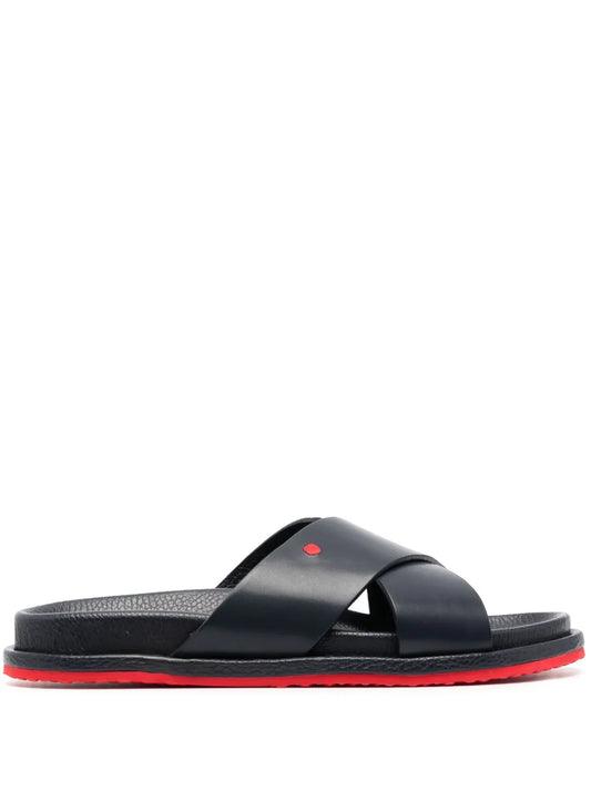 Kiton crossover-strap slip-on sandals