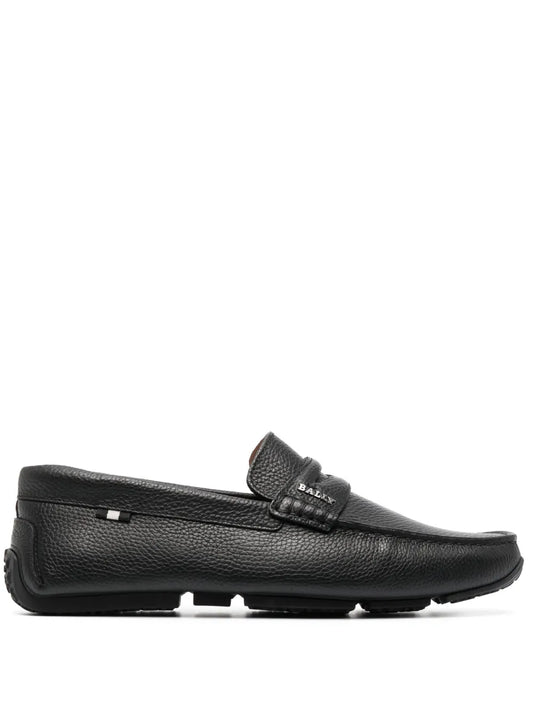 Bally grained-texture leather loafers