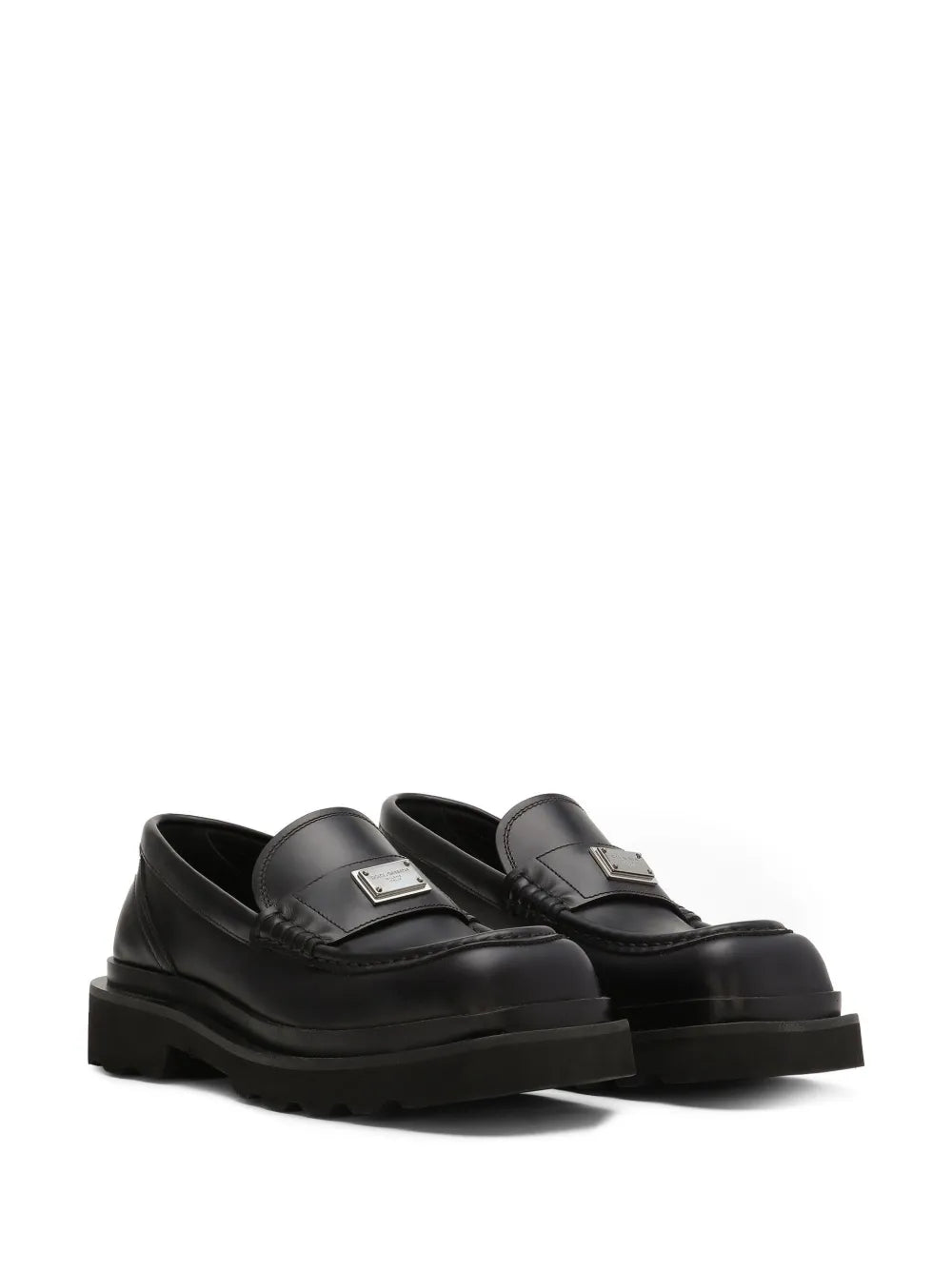 Dolce & Gabbana logo-plaque leather loafers 