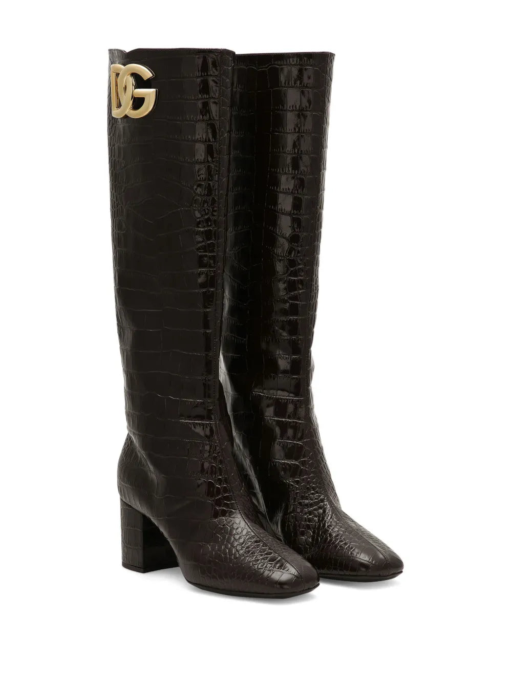Dolce & Gabbana 60mm logo-plaque leather boots
