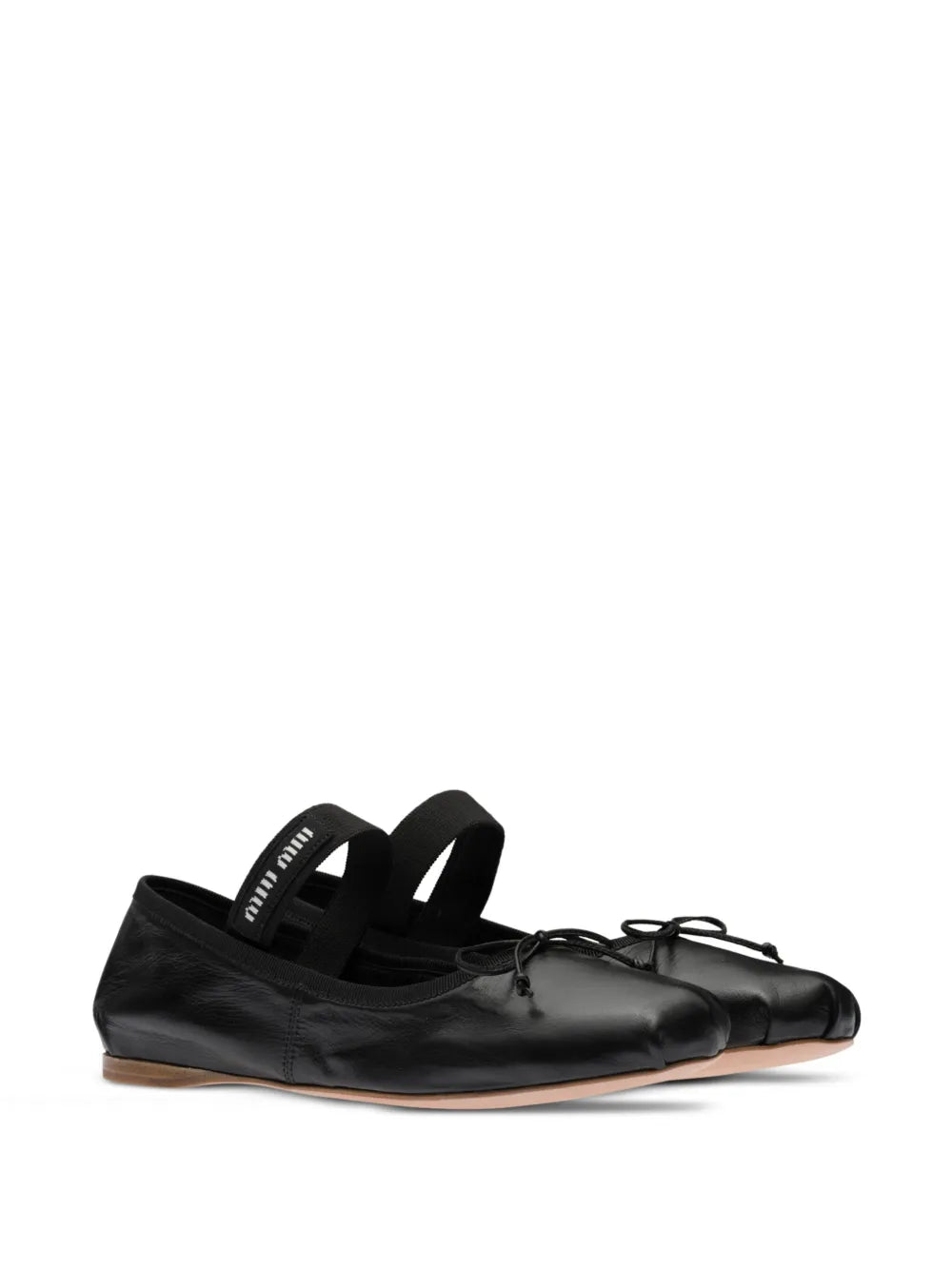 Miu Miu logo-patch ballerina shoes