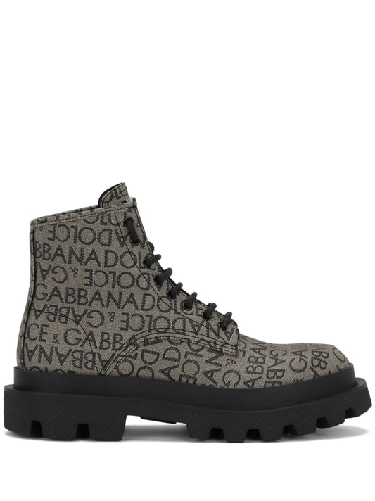 Dolce & Gabbana logo-jacquard ankle boots