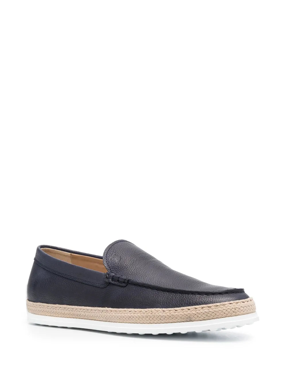 Tod's raffia-trimmed leather loafers 