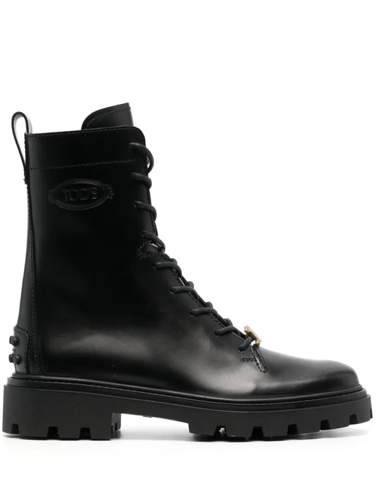 Tod's logo-plaque leather boots