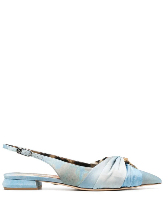 Roberto Cavalli graphic-print slingback ballerinas