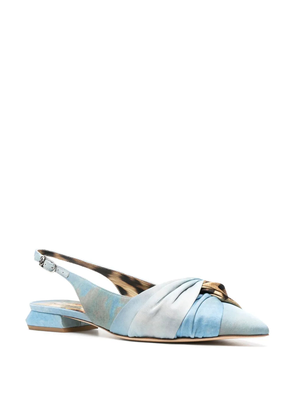Roberto Cavalli graphic-print slingback ballerinas