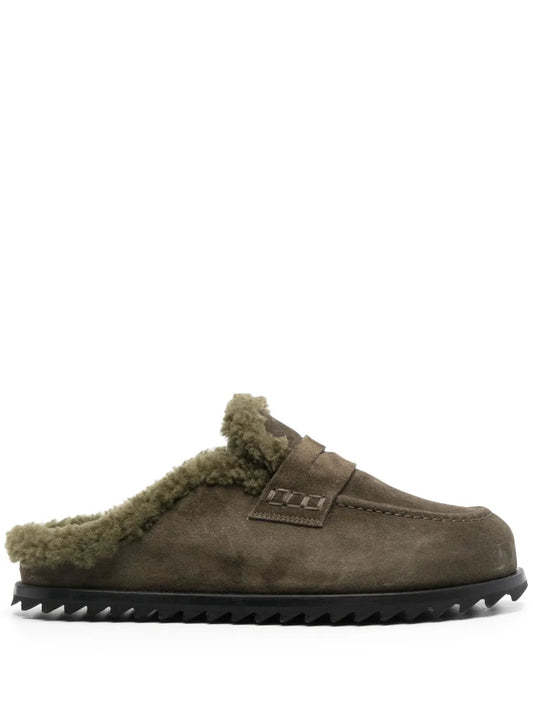 Officine Creative penny slot shearling loafers