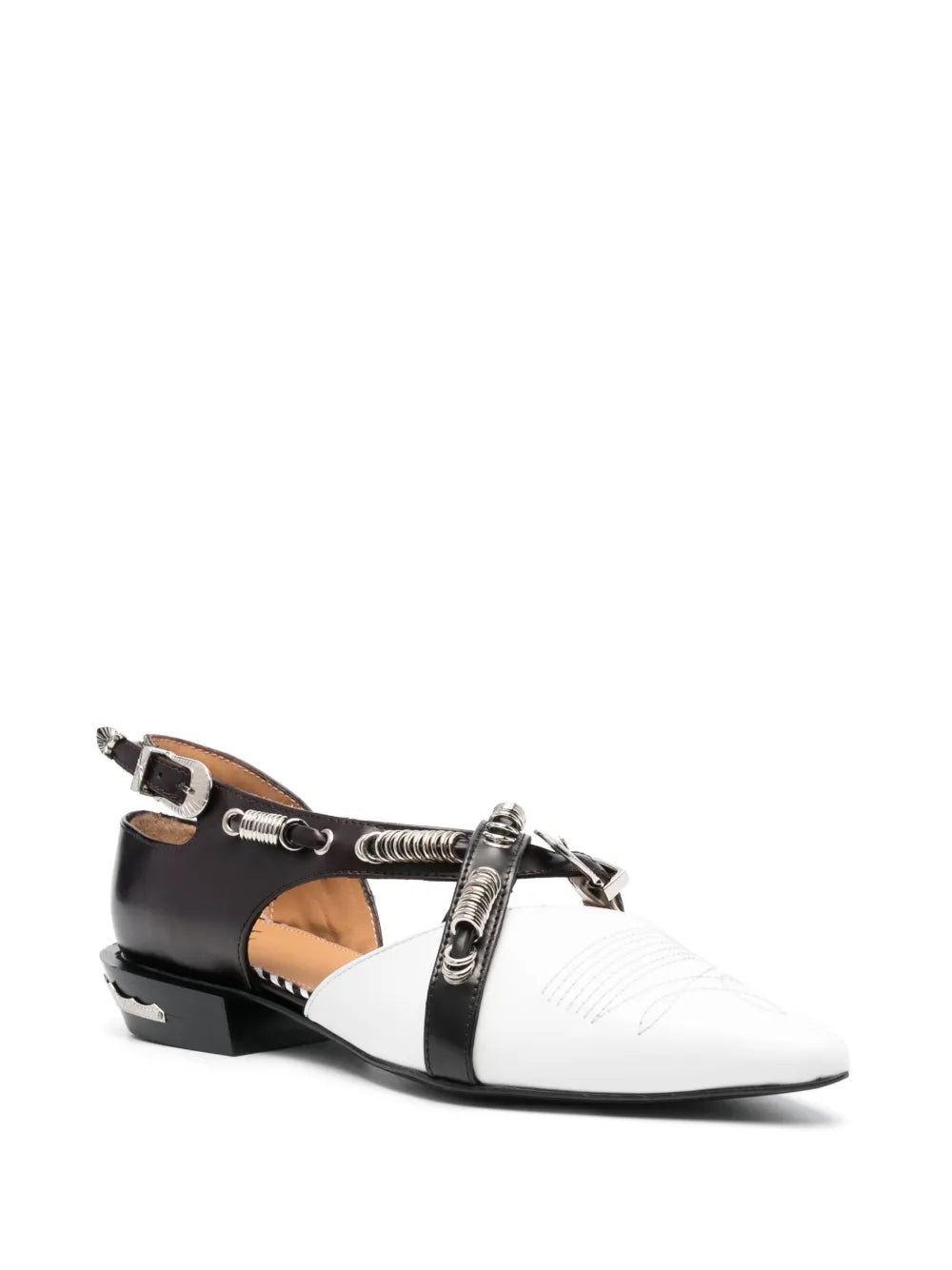 Toga Pulla panelled leather ballerina shoes