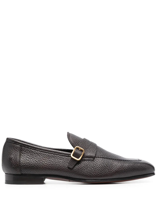 TOM FORD grained square-toe loafers