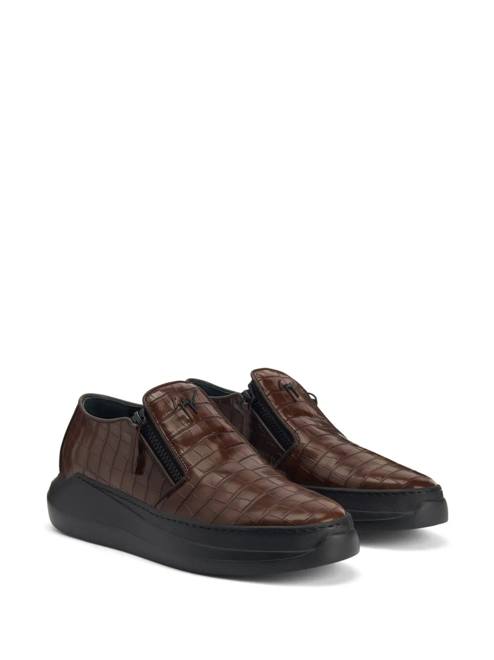 Giuseppe Zanotti crocodile-effect leather slip-on sneakers