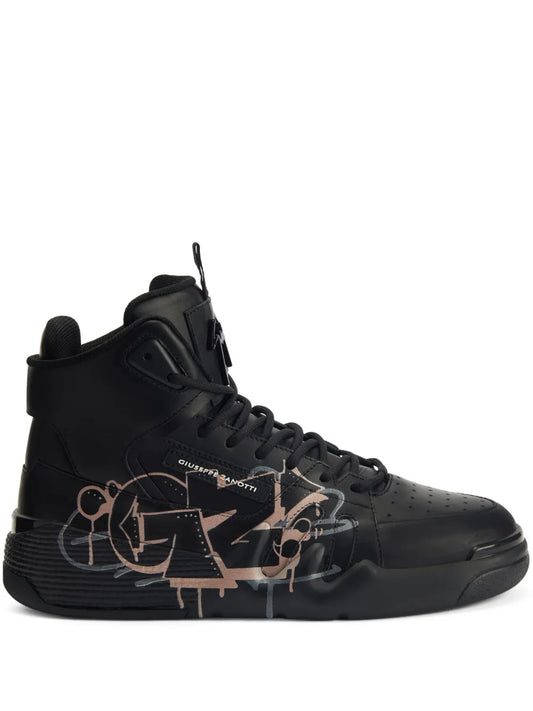 Giuseppe Zanotti Talon graffiti-print leather sneakers