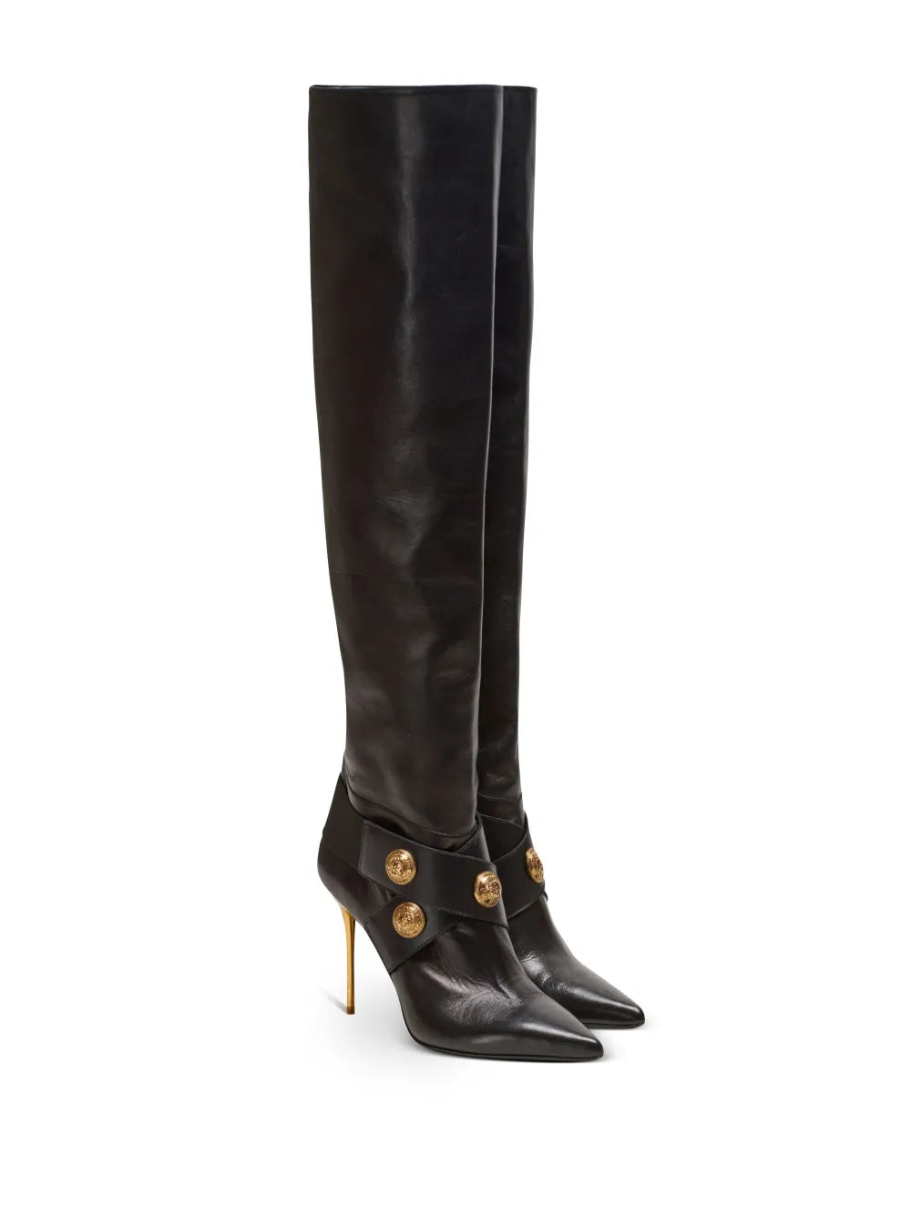 Balmain Alma leather knee-high boots