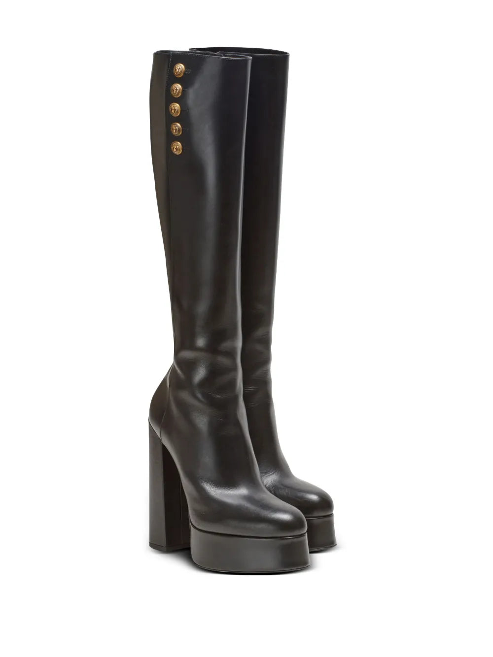 Balmain Brune 135mm knee-high leather boots