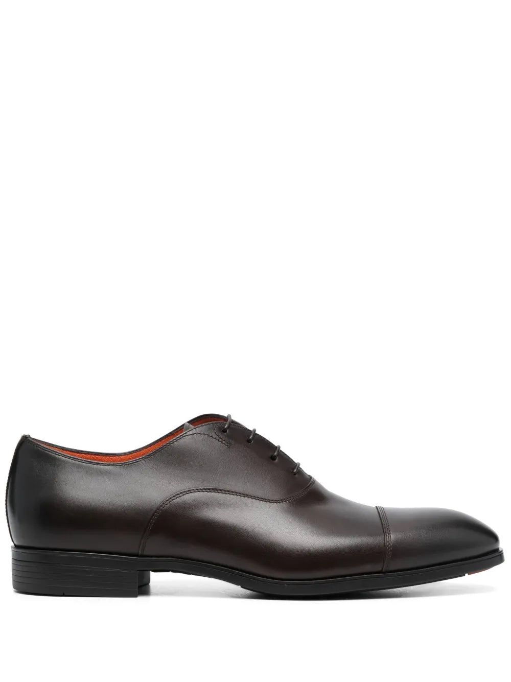 Santoni almond-toe lace-up leather shoes