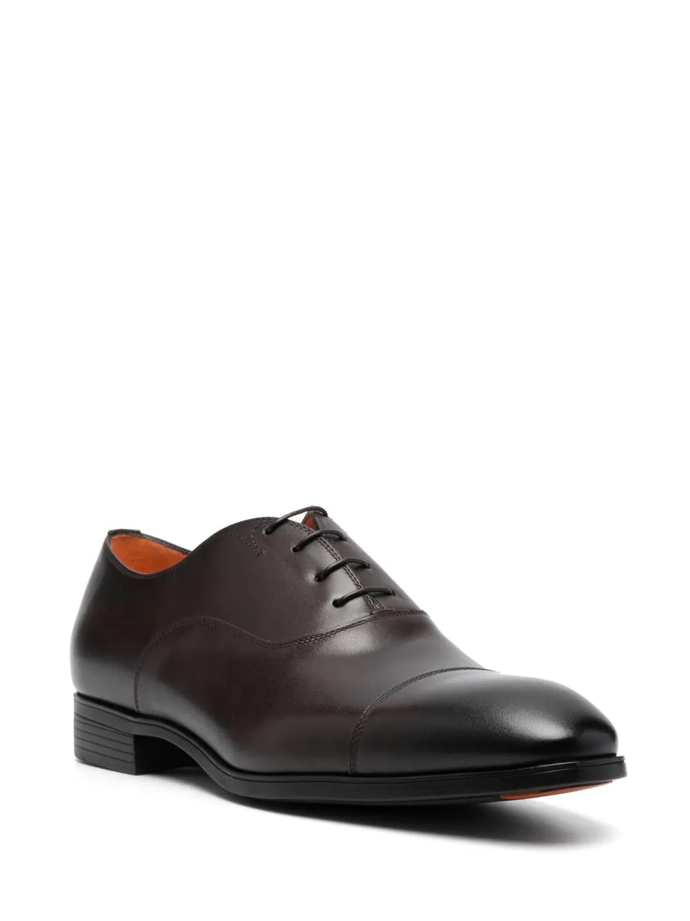 Santoni almond-toe lace-up leather shoes