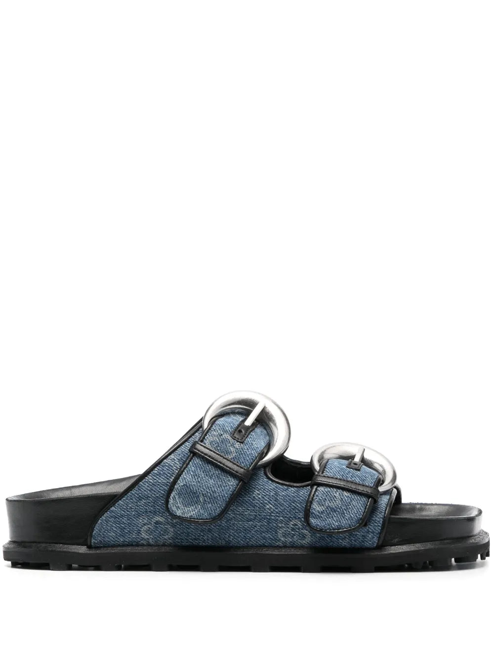 Marine Serre Regenerated denim monogram sandals