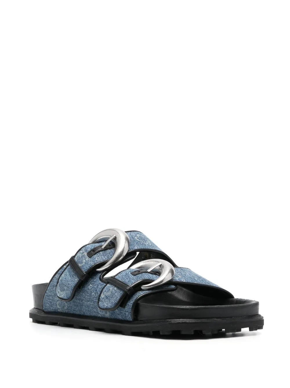 Marine Serre Regenerated denim monogram sandals