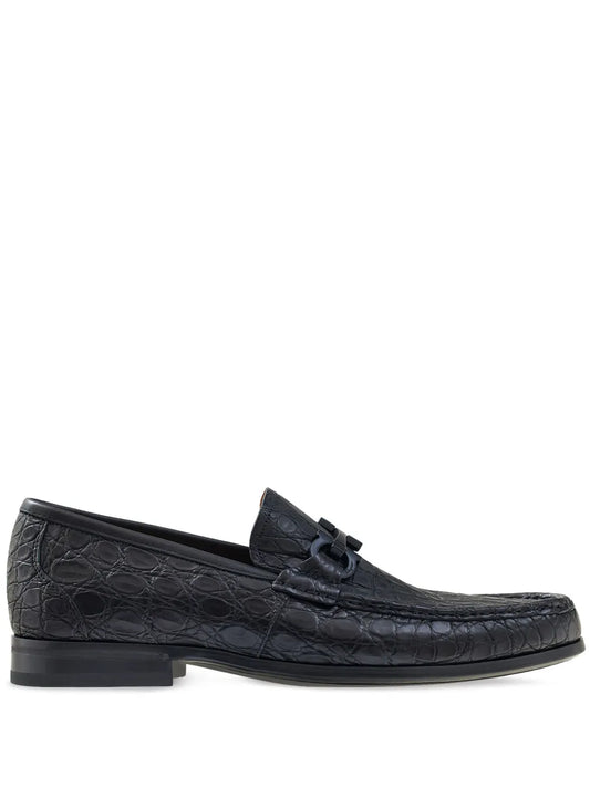 Ferragamo Gancini-detail leather loafers
