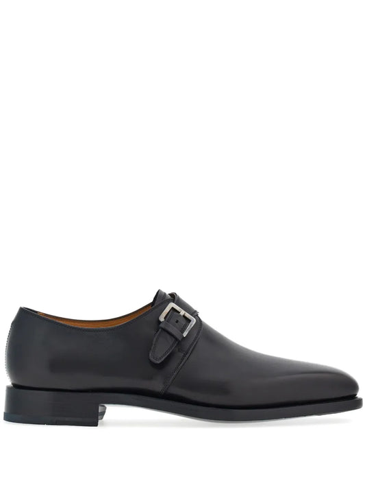 Ferragamo buckle-strap leather monk shoes