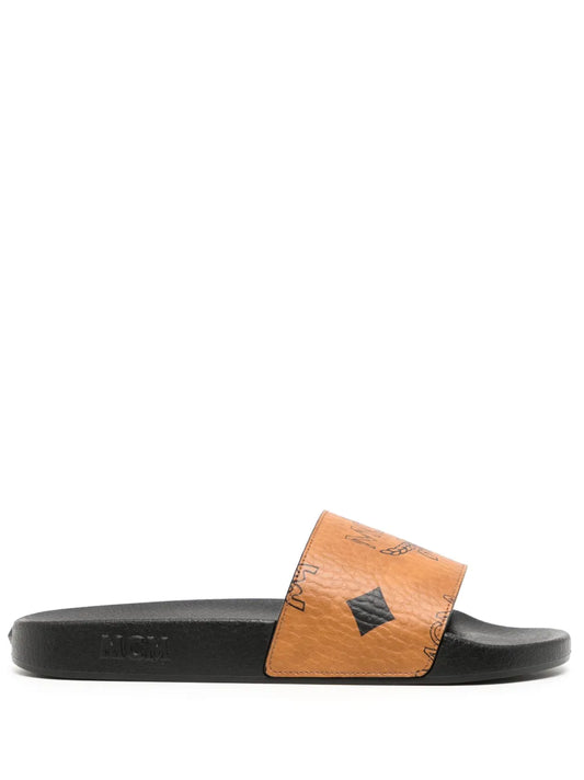 MCM Maxi Visetos-print slides 