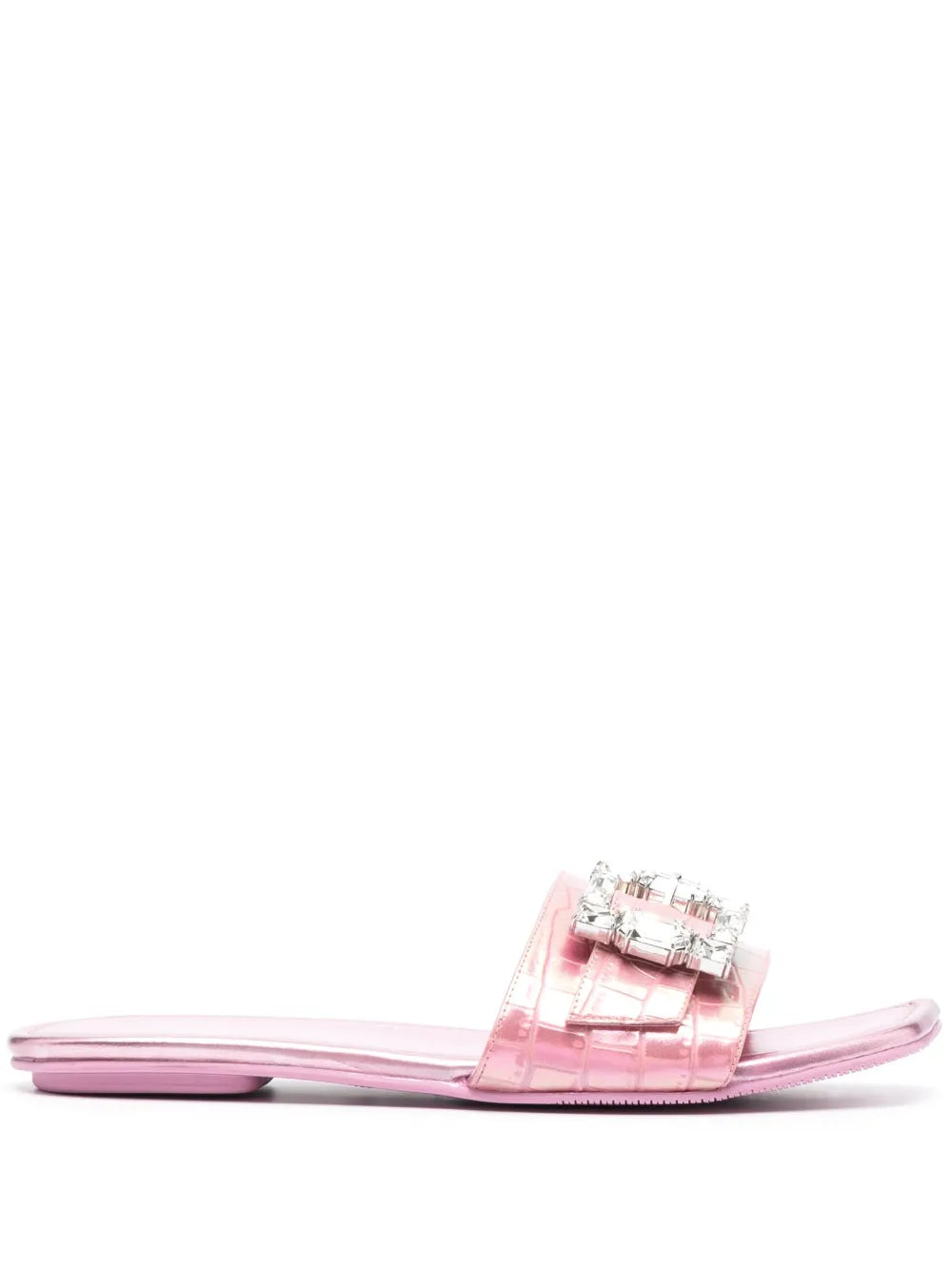 Stuart Weitzman buckled flat slides