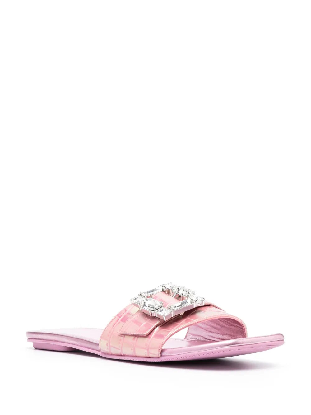 Stuart Weitzman buckled flat slides