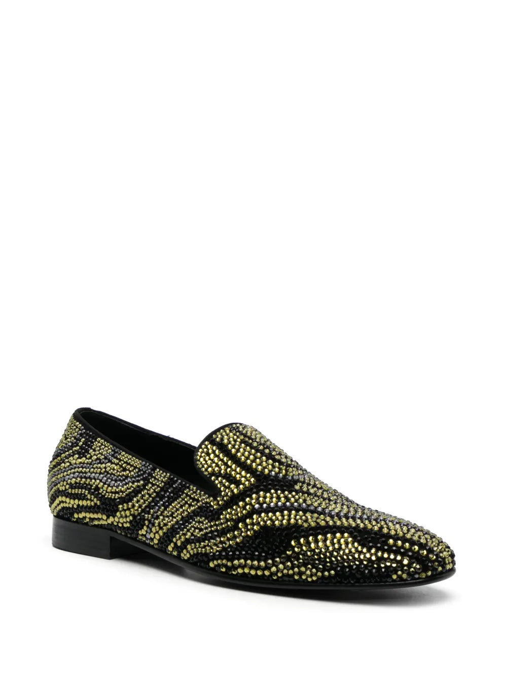 Roberto Cavalli crystal-embellished zebra-stripe slippers