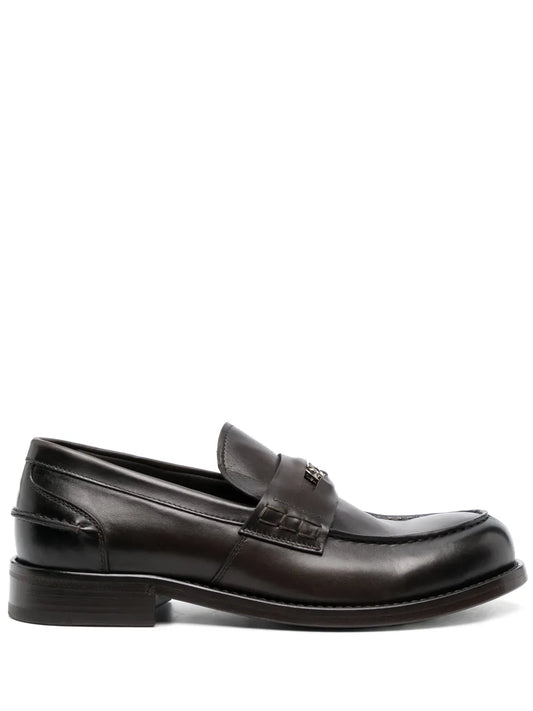 Roberto Cavalli logo-plaque leather loafers 