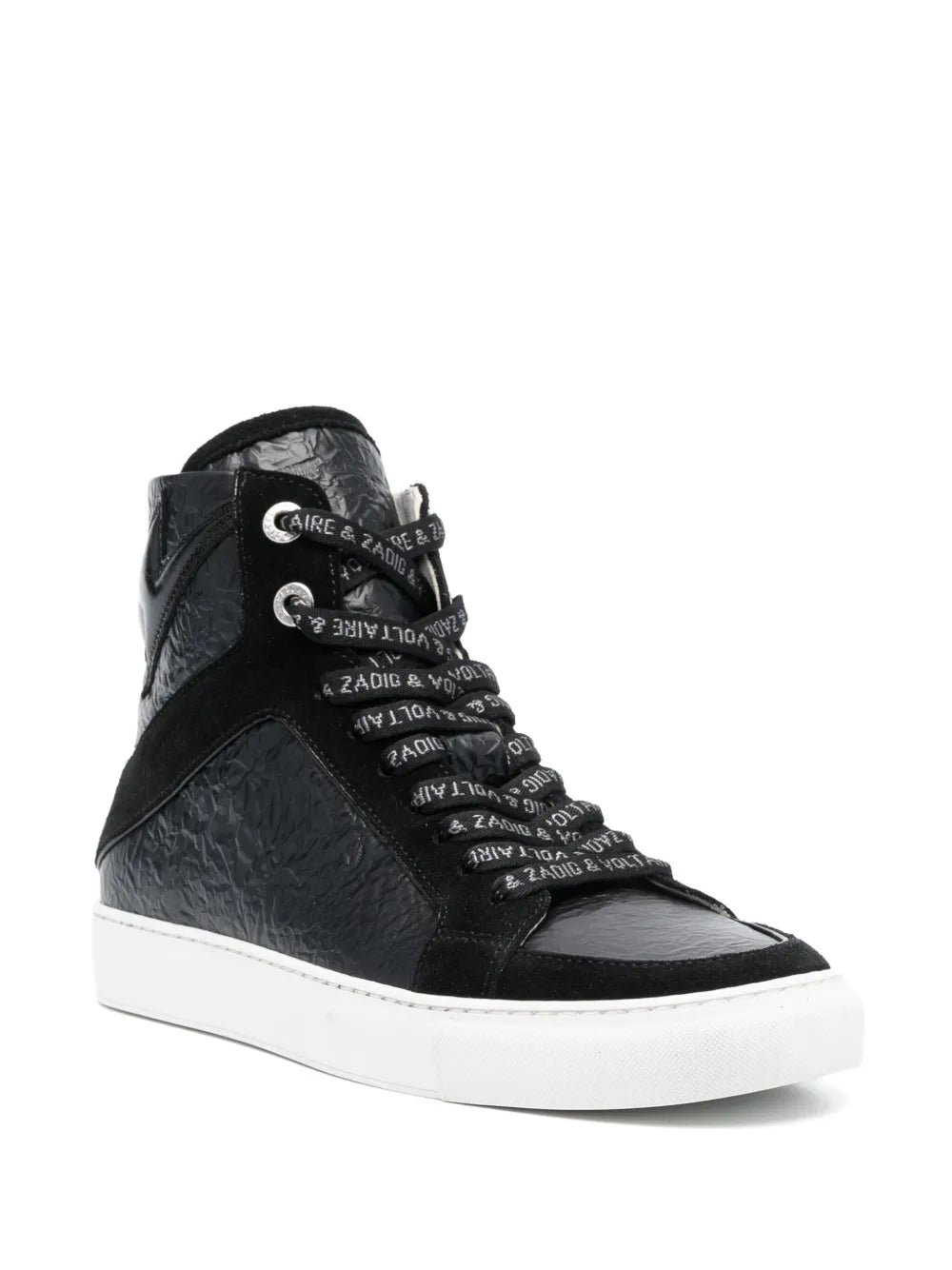 Zadig&Voltaire High Lash crinkled-finish leather sneakers