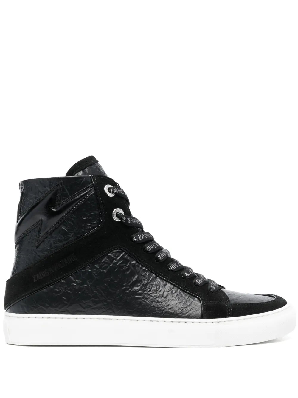 Zadig&Voltaire High Lash crinkled-finish leather sneakers