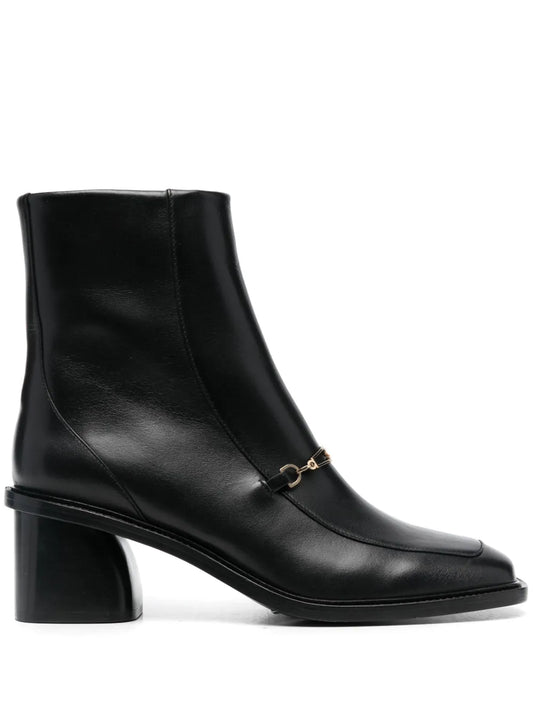SANDRO 60mm buckle-detailing leather boots