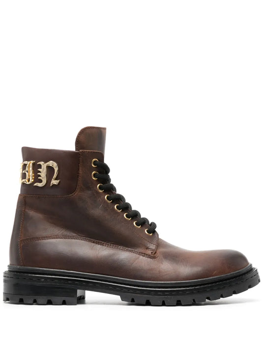 Philipp Plein Gothic Plein lace-up leather boots