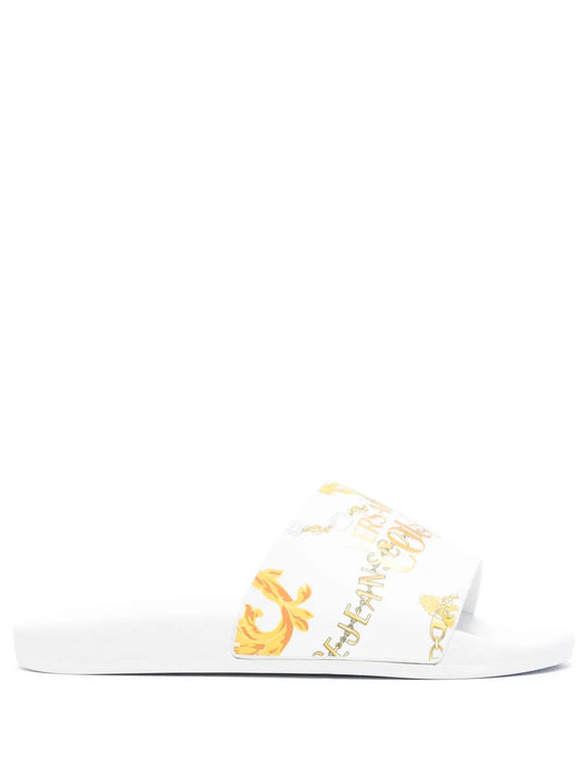 Versace Jeans Couture logo-print open-toe slides 