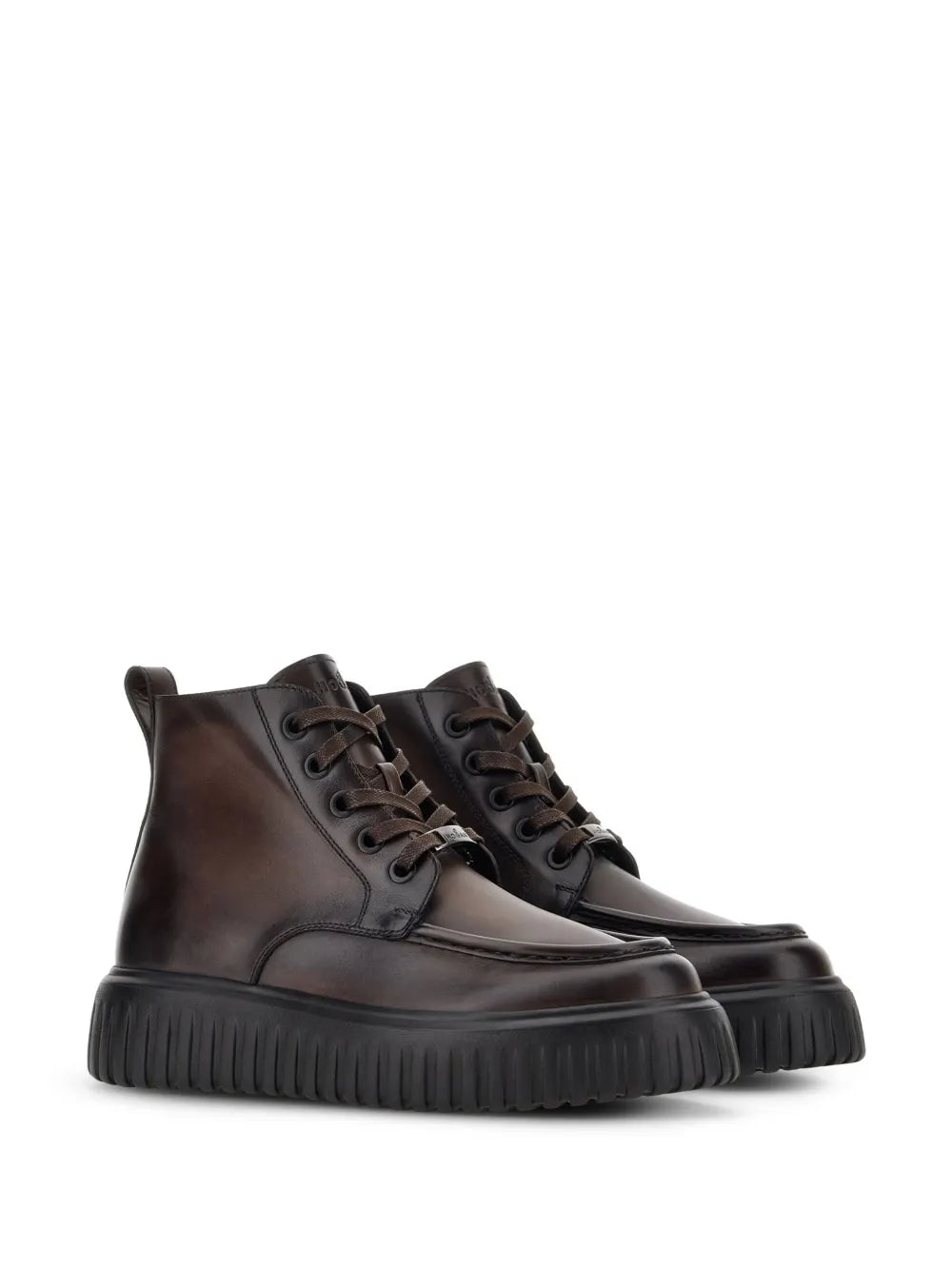 Hogan H-Stripe lace-up leather boots