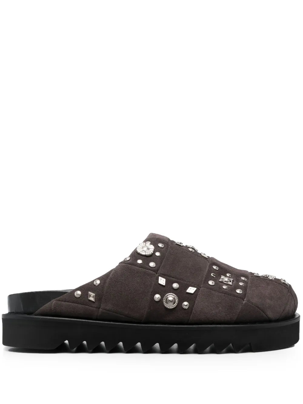 Toga Virilis stud-embellished suede slippers