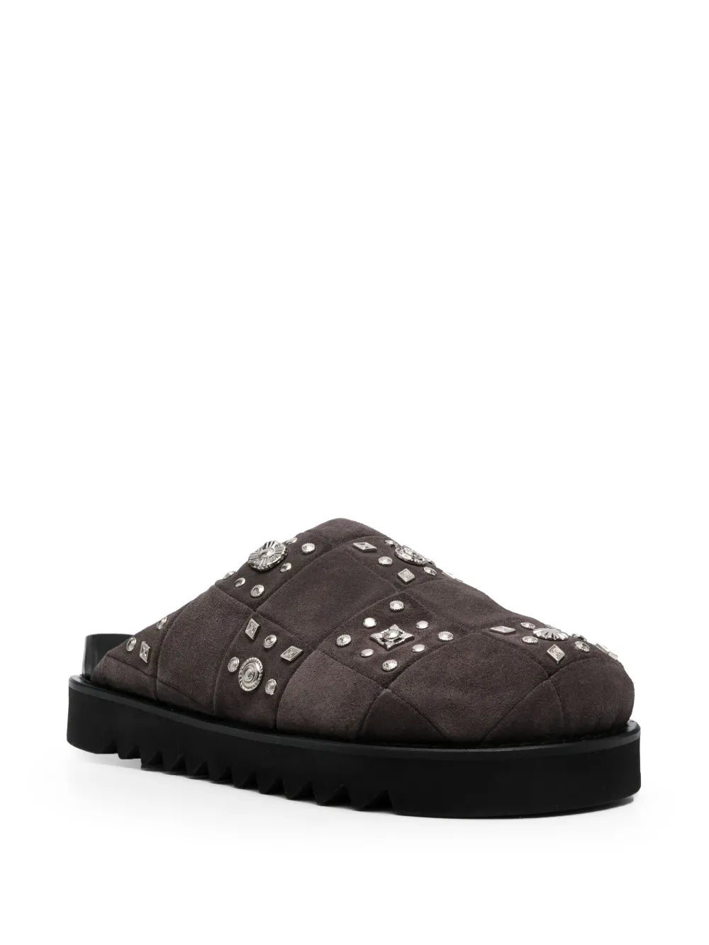 Toga Virilis stud-embellished suede slippers