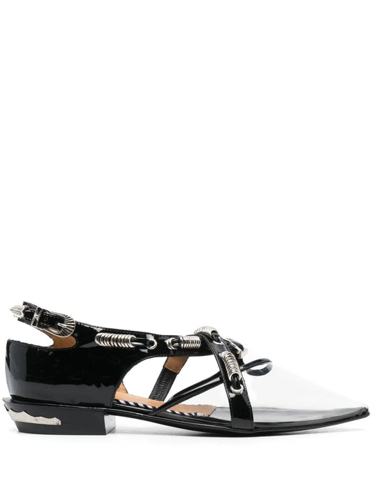Toga Pulla ring-detail leather ballerina shoes