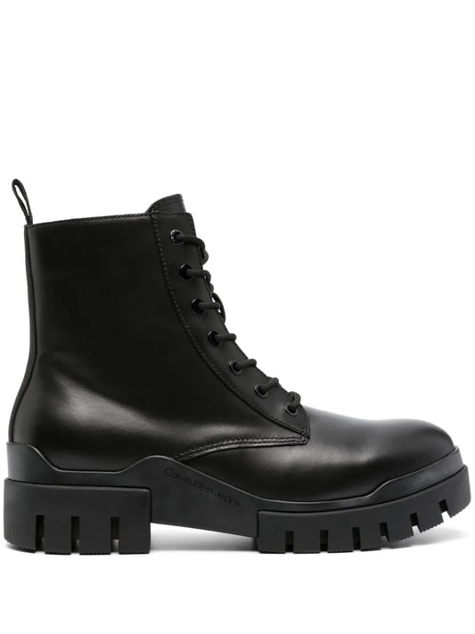 Calvin Klein Jeans panelled 60mm leather combat boots