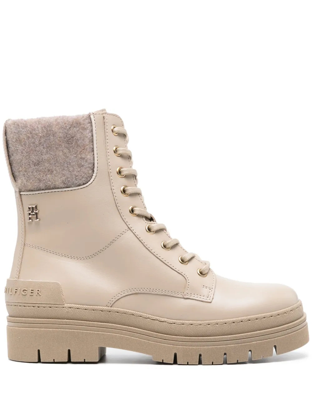 Tommy Hilfiger monogram-plaque felted boots